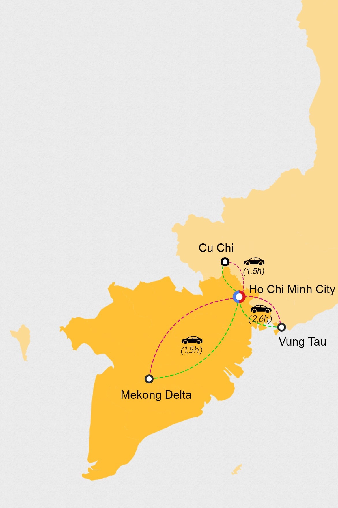 La cartina del Vietnam