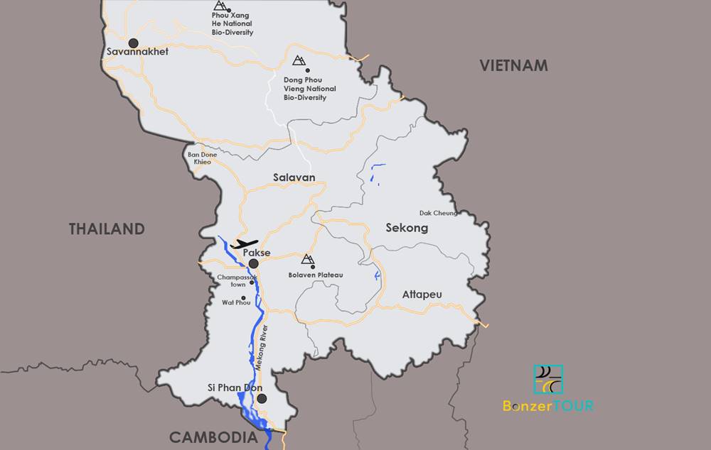 La cartina del Laos